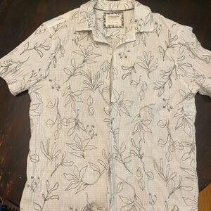 Denim & Flower White and Black Botanical Shirt